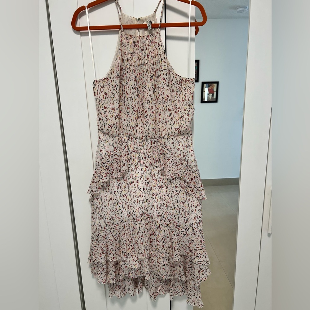 NEW $348‎ Joie [ 6 ] Lamberta Tiered Print Silk Dress in Porcelain Multi